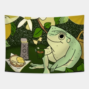Just Another Frog Picnicing with Hot Coffee Lofi Hiphop Chilling in the Nature Tapestry