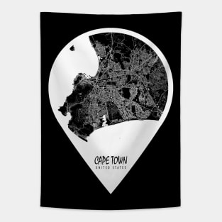 Cape Town, South Africa City Map - Travel Pin Tapestry