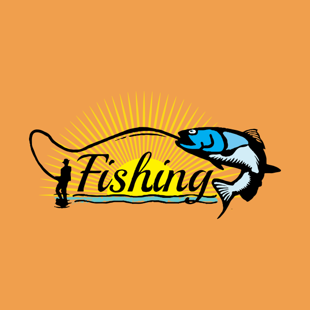 Fishing Tee-Fishing Gifts for Men-Fishing Rod Flag TShirt by BenHQ