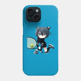 Black Cat Tennis Phone Case