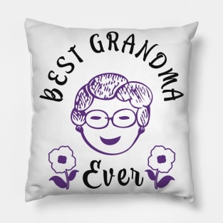 Best Grandma Grandmother Funny Family Theme Pillow