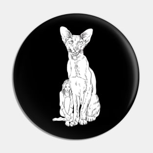 Girl and Cat Pin