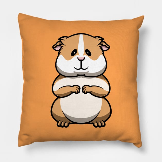 Cute Guinea Pig Smiling Pillow by Cubbone