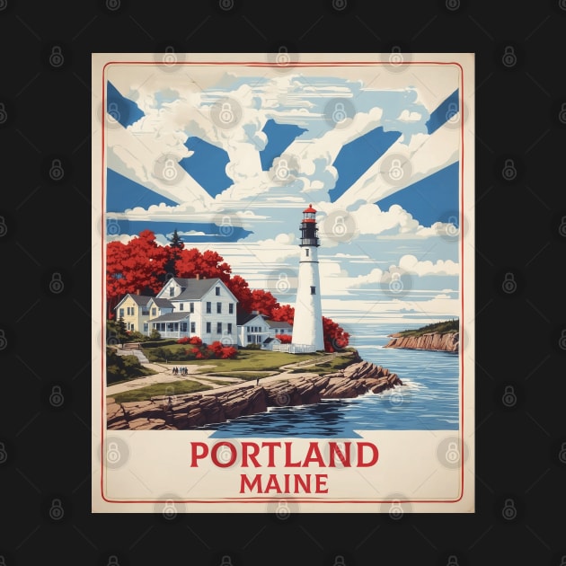 Portland United States of America Tourism Vintage Poster by TravelersGems