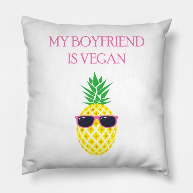 My Boyfriend Is Vegan Pillow by JevLavigne