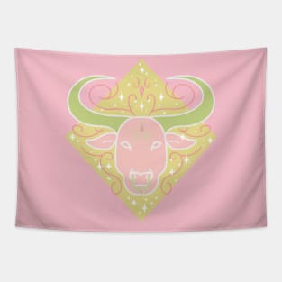 Taurus Bull (Pink) Tapestry
