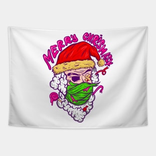 Santa Wearing Mask in Zombie style Tapestry