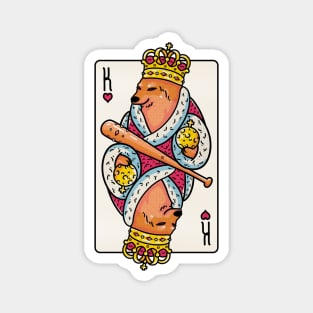 Cheems - The King | King of Hearts Playing Card | Shibe | Shiba Inu Magnet