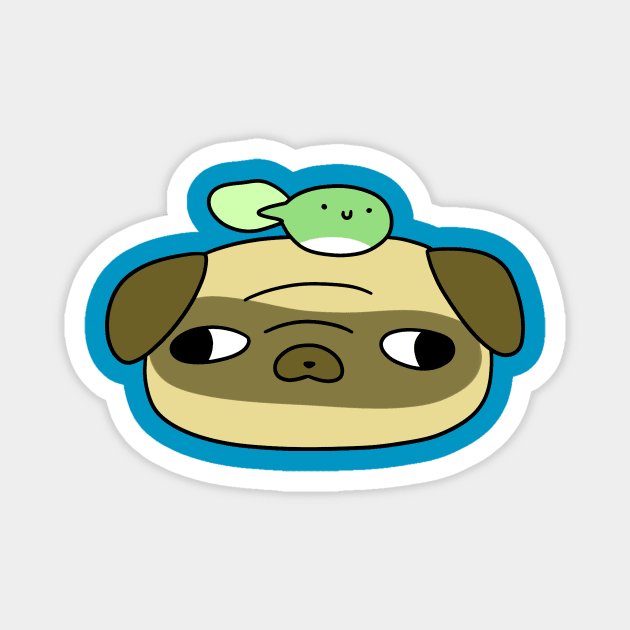 Pug Face and Tadpole Magnet by saradaboru