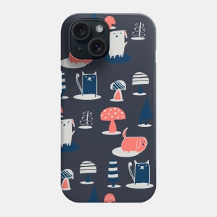 Cute Dog and Cat at the park Phone Case