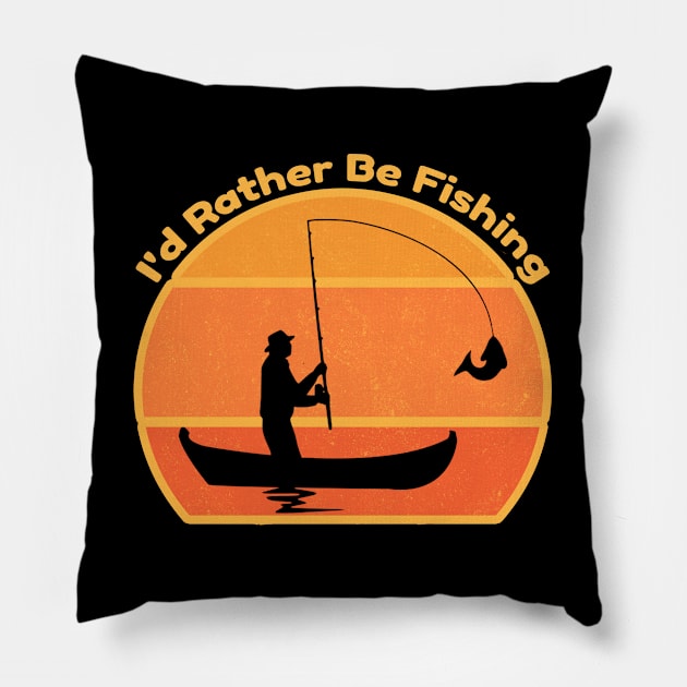 i'd rather be fishing - fisherman Pillow by Hussein@Hussein