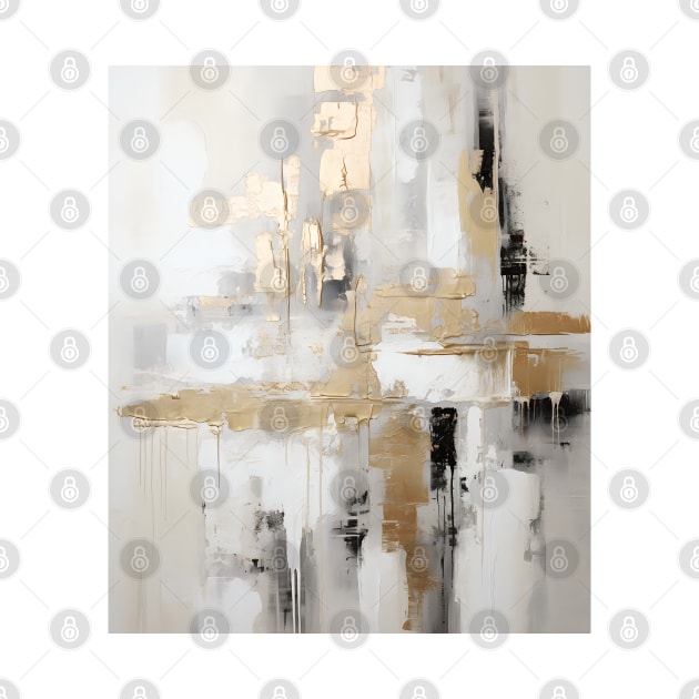 Urban Elegance: Abstract Fusion of Black, White, and Gold by Arabic calligraphy Gift 