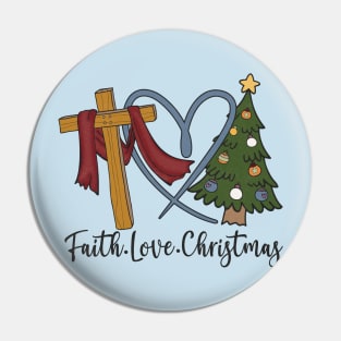 Faith Love Jesus Christmas Present Pin