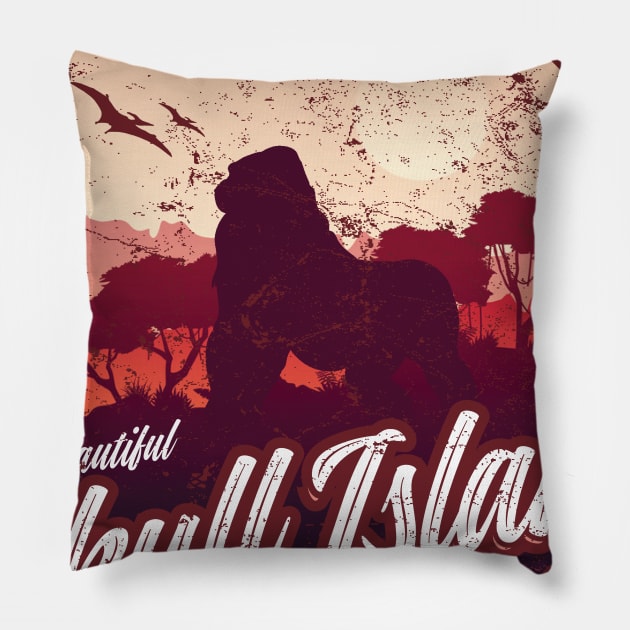 Skull Island Pillow by MindsparkCreative