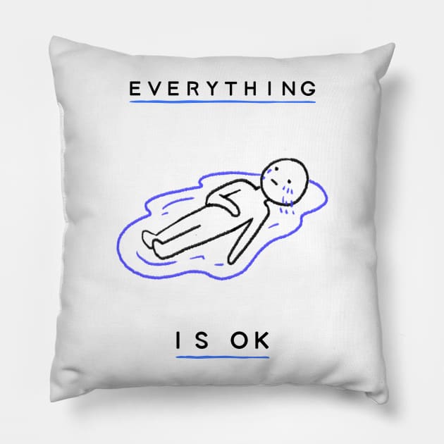 Everything is OKAY Pillow by YungBick