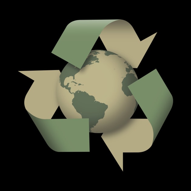 Recycle Symbol with Earth. by Brartzy