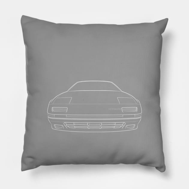 Mazda RX-7 FC - stencil, white Pillow by mal_photography