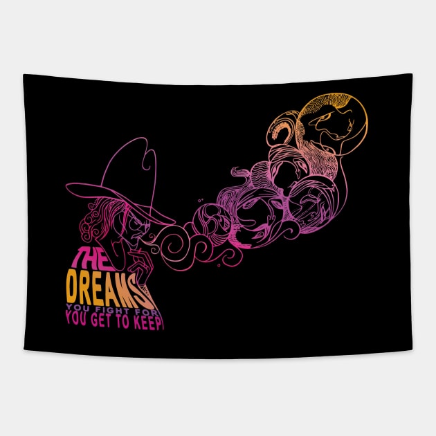 The Dreams You Fight For You Get To Keep Johnny Depp Black T-Shirt Tapestry by Draw The Line