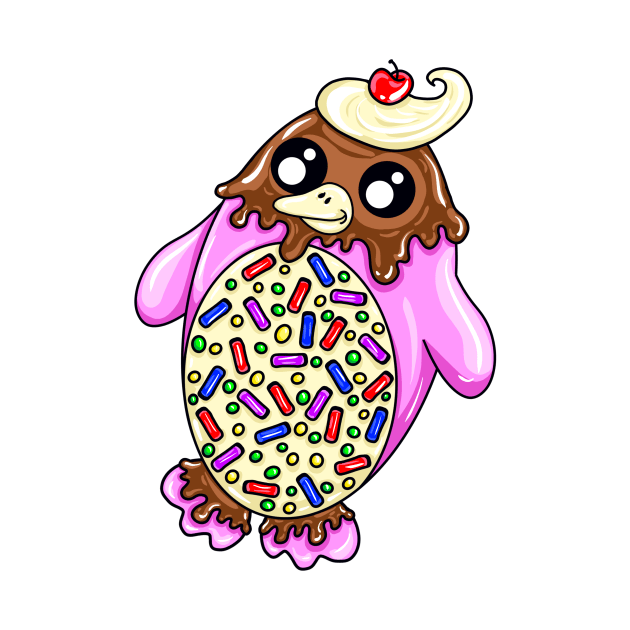 Strawberry Ice Cream Penguin by missmann