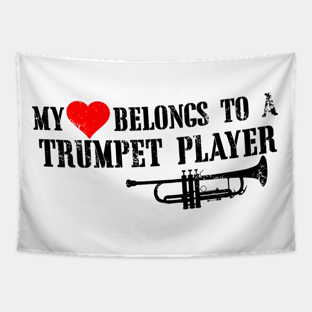 My Love Belongs To A trumpet player Tapestry by jerranne