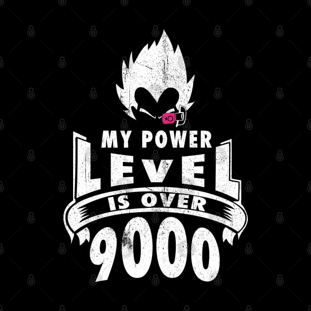 Vegeta Power Level - white print by wookiemike