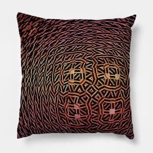 Mesh of Black and Brown Small Tiles in Swirl Abstract Pattern Pillow