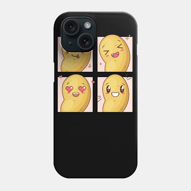 Cute Japanese Potato Party - Anime Style Kawaii Food Phone Case by PerttyShirty