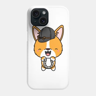 Funny Corgi is ready for horse riding Phone Case