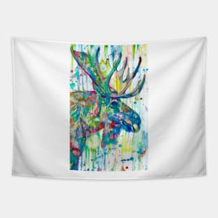 MOOSE watercolor portrait Tapestry