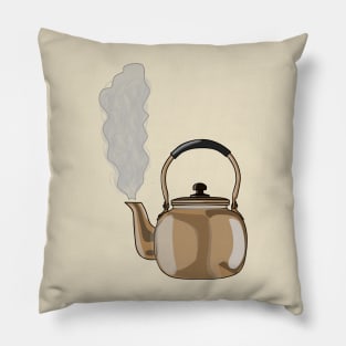 Stovetop or hob kettle cartoon illustration Pillow