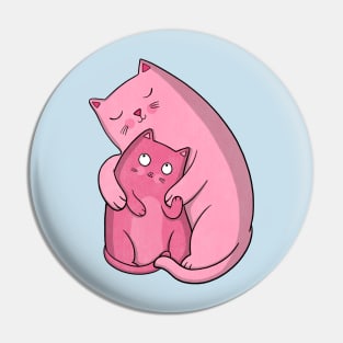 Hugging Pink Cats Pin