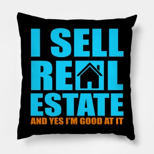 Realtor Sell Fathers Day Gift Funny Retro Vintage Pillow