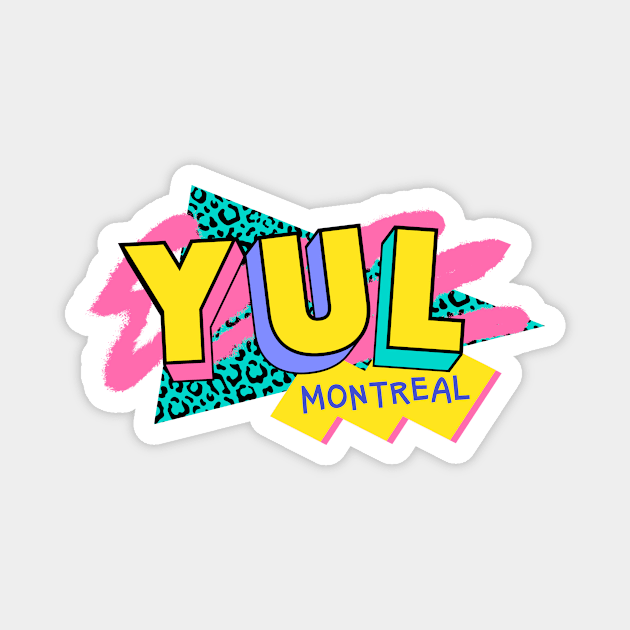 Montreal, Quebec Retro 90s Logo Magnet by SLAG_Creative