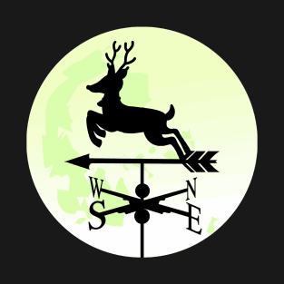 Reindeer Moon Silhouette Weathervane T-Shirt