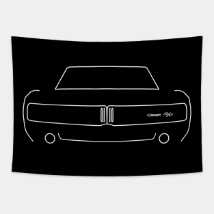 Dodge Charger 1969 outline graphic (white) Tapestry