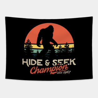 Xeire Hide and Seek Champion since 1967 Bigfoot Tapestry