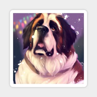 Cute St. Bernard Drawing Magnet