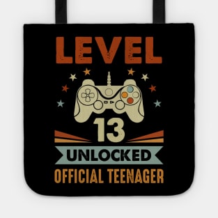 Level 13 Unlocked Official Teenager 13th Birthday 13 Years Old Gift Shirt Funny Birthday Gift Tote