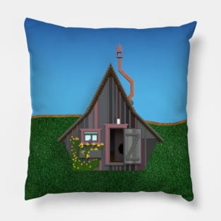 Old Small House Pillow