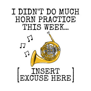 I Didn't Do Much Horn Practice, French Horn Brass Musician T-Shirt