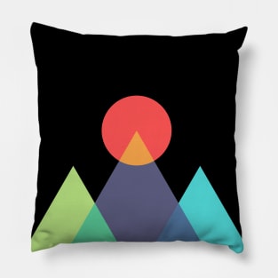 Abstract Mountains & Sun Pillow