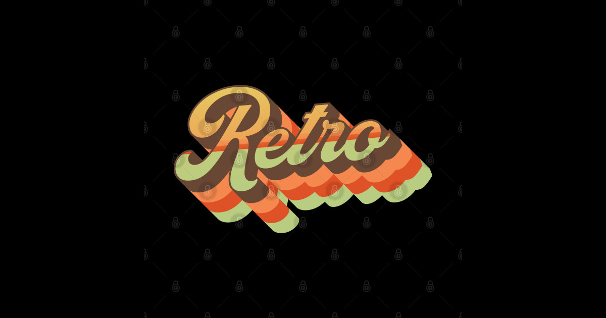 Retro Typography Design - Retro - Sticker | TeePublic