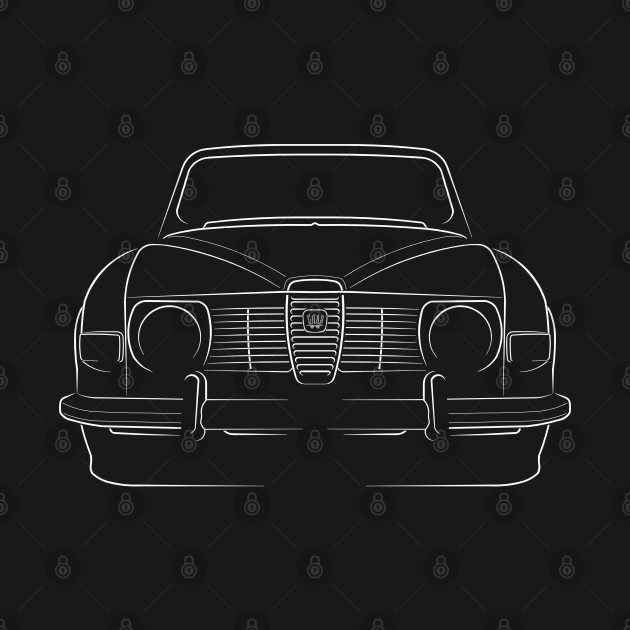 front/profile - Saab 96 - stencil, white by mal_photography