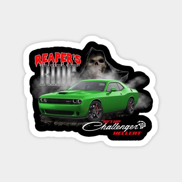 Dodge Challenger Hellcat - "Reaper's Ride" Magnet by RGDesignIT