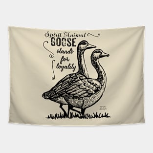 Spirit animal - Goose - black Tapestry