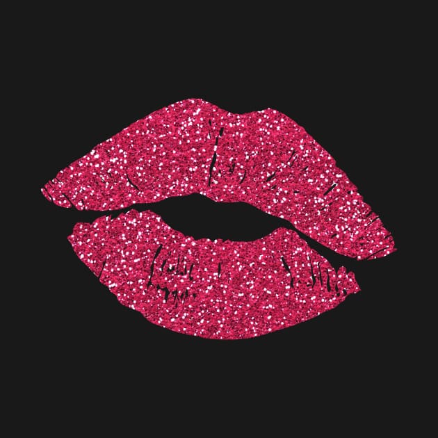 Red Glittery Lips by TNMGRAPHICS