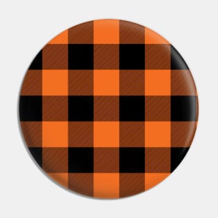 Orange Tartan - Classic Colorful Graphic Stripes Pin