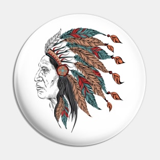 Man in the Native American Indian chief Pin