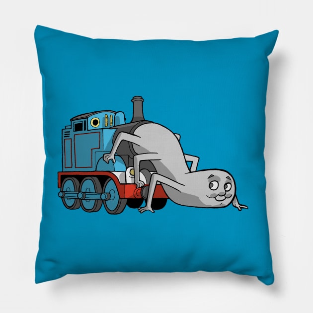 Thomas the Terror Engine Pillow by JoelCarroll