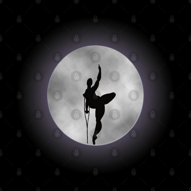 Disabled amputee ballerina dancing before a full moon by Kyttsy Krafts